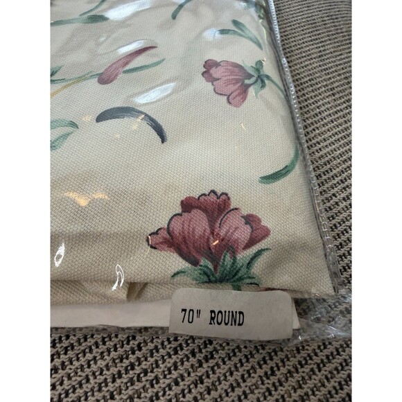 Vintage Lenox Poppies On Blue Poppies Rainbow Tablecloth 70" Round New In Pack - Picture 4 of 4